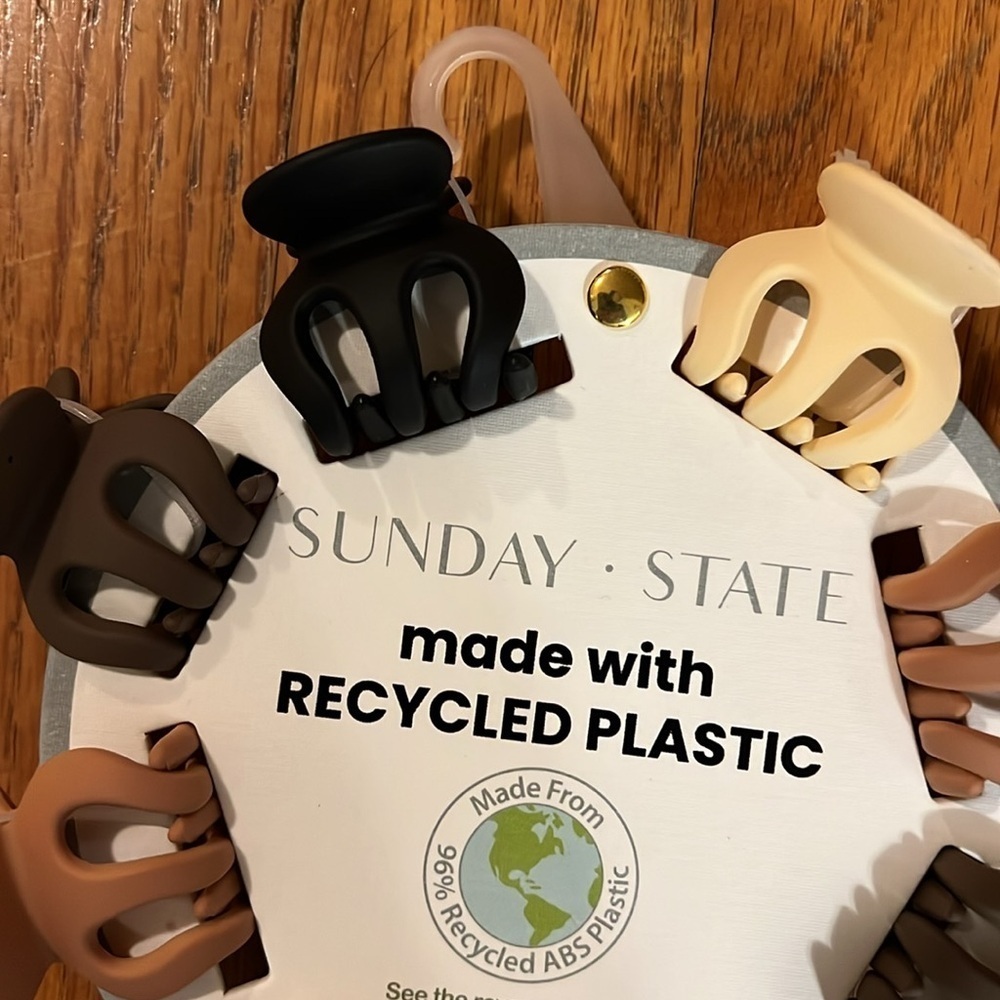NEW Sunday State Hair Clips made with Recycled Plastic browns earth tones - Picture 3 of 6